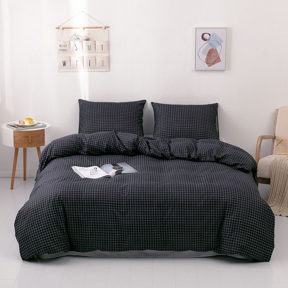 Three Piece Set Brushed Printed Quilt Set Duvet Bedding_maomaolike.com
