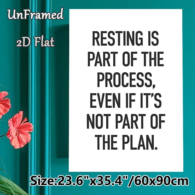 Rest-themed Inspirational Quote Painting Poster, Minimalist Bold Text Poster, Motivational Reminder To Embrace Rest, Ideal For Home Office, Bedroom_maomaolike.com