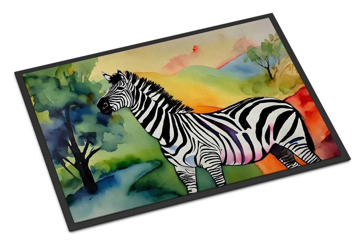 Zebra Doormat Front Door Mat Indoor Outdoor Rugs For Entryway, Non Slip Washable Low Pile, 24H X 36W_maomaolike.com