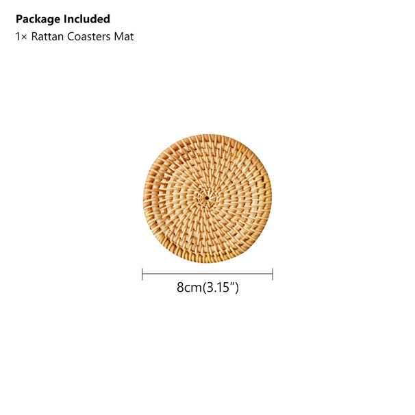 Rattan Coaster Table Natural Woven Rattan Cup Coaster Drink Mug Pot Tea Coffee Placemat Handmade Kitchen Accessories_maomaolike.com
