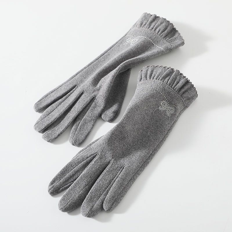 Warm gloves Women's fleece thickened warm outdoor driving and cycling touch screen German fleece winter gloves_maomaolike.com