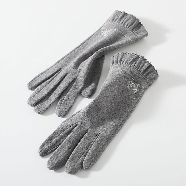 Warm gloves Women's fleece thickened warm outdoor driving and cycling touch screen German fleece winter gloves_maomaolike.com