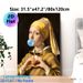 Modernized Girl With A Pearl Earring Painting Poster, Whimsical Reimagined Classic Art Poster, Playful Bubble Gum Blowing & Heart Gesture Design_maomaolike.com