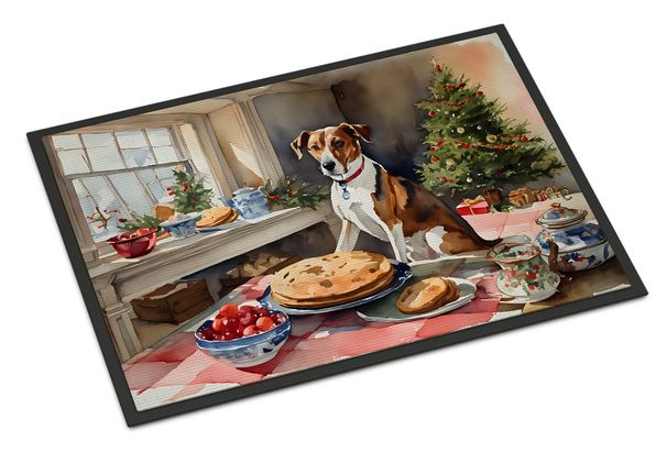 English Foxhound Christmas Cookies Doormat Front Door Mat Indoor Outdoor Rugs For Entryway, Non Slip Washable Low Pile, 24H X 36W_maomaolike.com