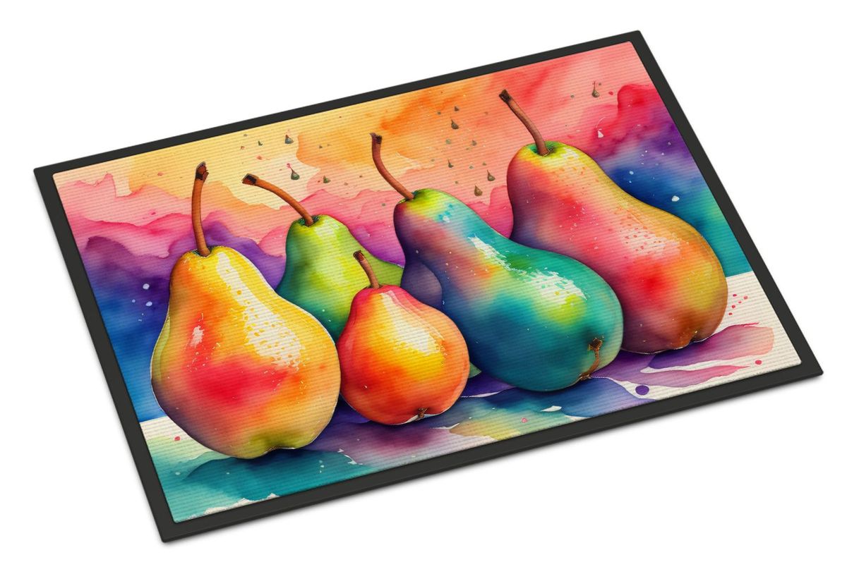 Colorful Pears Doormat Front Door Mat Indoor Outdoor Rugs For Entryway, Non Slip Washable Low Pile, 24H X 36W_maomaolike.com