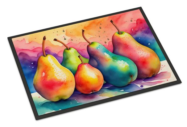 Colorful Pears Doormat Front Door Mat Indoor Outdoor Rugs For Entryway, Non Slip Washable Low Pile, 24H X 36W_maomaolike.com