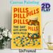 Pill Themed Painting Poster, Vintage Bold Typography & Capsule Bottle Graphic Poster, Unique Decorative Piece Ideal For Clinics, Bedrooms And Living_maomaolike.com