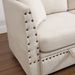Vintage Modular Sectional Sofa, Convertible Multiple Combination Sofa Couch With Storage, Memory Foam, Vintage Copper Nail Modular Sectionals L-Row Module Beige (1 Side Stool)_maomaolike.com