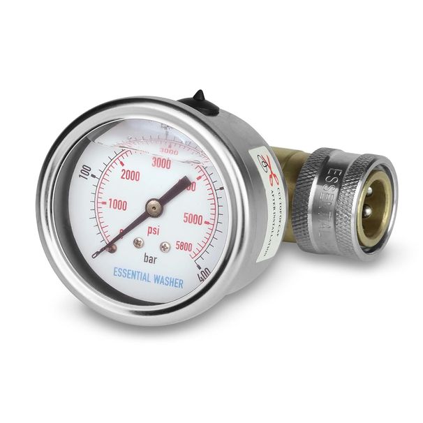 ESSENTIAL WASHER Pressure Washer Gauge Kit 5800 PSI Back Mount With 3/8 Inch Quick Connect And Plug_maomaolike.com