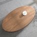 Modern Handcraft Drum Coffee Table Length 43.7 Inch Ellipse Coffee Table For Living Room,Oval Small Coffee Table With Sturdy Pedestal_maomaolike.com