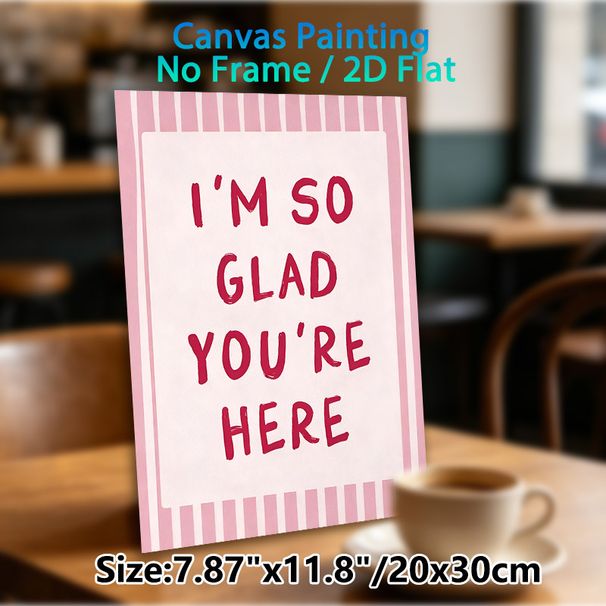 Warm Quote Painting Poster, Soft Pink Striped Border Handwritten Style Poster, Heartwarming Positive Message Ideal For Living Room, Bedroom, Entryway_maomaolike.com
