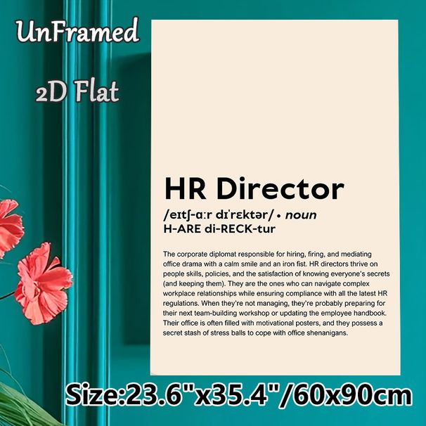 HR Director Definition Painting Poster, Witty Typographic Poster, Humorous Workplace-themed Decor Ideal For Office, Professional Workspace_maomaolike.com