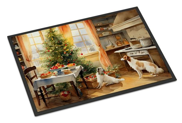 Borzoi Christmas Cookies Doormat Front Door Mat Indoor Outdoor Rugs For Entryway, Non Slip Washable Low Pile, 24H X 36W_maomaolike.com