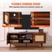 VEVOR Rattan TV Stand, Boho TV Cabinet For 55 Inch TV, Mid Century Modern TV Stand, Rattan TV Console With Adjustable Shelfs For Living Room, Media Room, Walnut_maomaolike.com