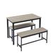 Industrial Dining Table Set With 2 Benches, Grey And Black Kitchen Counter Table For Breakfast, Living Room, Party Room, 43.3"L X 23.6"W X 29.9"H_maomaolike.com