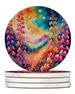 Colorful Snapdragon Large Sandstone Coasters Pack Of 4 Absorbent Round Coasters Decor Gifts For Men Or Women, 4 In, Multicolor_maomaolike.com