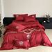 Modern Style Wedding Celebration Red Embroidered Bedding Pure Long-staple Cotton Four-piece Set Home Textile Floating Line Dream 2_maomaolike.com
