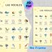 Spanish Vowels Learning Painting Poster, Cute Cartoon Style Vocabulary Illustrated Poster, Assists With Spanish Language Learning, Suitable For Study_maomaolike.com