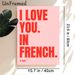 I Love You In French Themed Painting Poster, Vibrant Minimalist Typographic Poster, Bold Red Typography On Soft Pink, Romantic Bilingual Message Ideal_maomaolike.com