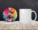 Hippie Animal Pig Large Sandstone Coasters Pack Of 4 Absorbent Round Coasters Decor Gifts For Men Or Women, 4 In, Multicolor_maomaolike.com
