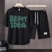 Men's Clothing 2024 Waffle Casual Summer Suit Men's Loose Teen Short sleeved T shirt Shorts Handsome Two piece Suit_maomaolike.com