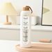 32oz 1L Time-marked Glass Water Bottles Drink Bamboo Lid Free Of Lead Motivational Sport Silicone Sleeve Bottle_maomaolike.com