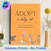 Adopt A Kitty Cat Painting Poster, Cute Cartoon Style Playful Party Kittens With Balloons Poster, Warm Heartwarming Decor Ideal For Pet Adoption_maomaolike.com