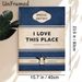 "I Love This Place" Vintage Book Style Painting Poster, Retro Distressed Blue & Beige Poster, Warm Heartfelt Quote With Penguin Graphic, Ideal For_maomaolike.com