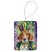 English Foxhound King Of Mardi Gras Porcelain Ornament Christmas Tree Hanging Decorations For Home Christmas Holiday, Rectangle, Gift, Multicolor_maomaolike.com