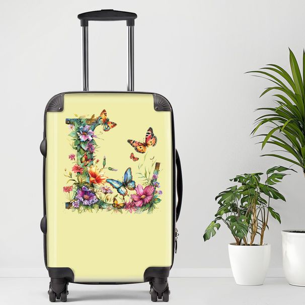 Letter L Luggage, 20/24/28 Inch Luggage, Carry-On, Custom Luggage, Luggage Set, Suitcase, Travel, Vacation, Cabin Suitcase, Custom Suitcase, Personalized Luggage_maomaolike.com