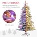 6.5 Ft Pre-Lit Mountain Pine Artificial Christmas Tree, Snow Flocked Christmas Tree, Hinged Xmas Tree With 400 LED Lights And 990 Branch Tips For Holiday Party Decoration, Green_maomaolike.com
