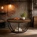 Wooden Coffee Table, 2-Tier Round Central Cocktail Table With Shelvesg_maomaolike.com