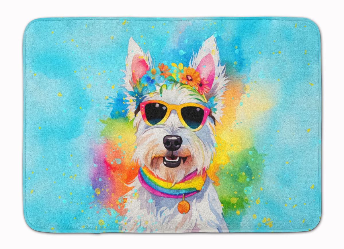 Westie Hippie Dawg Memory Foam Kitchen Mat Machine Washable Anti-Fatigue Mat Cushion Comfort Bath Mat Or Kitchen Rug_maomaolike.com