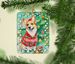 Corgi Christmas Porcelain Ornament Christmas Tree Hanging Decorations For Home Christmas Holiday, Rectangle, Gift, Multicolor_maomaolike.com