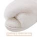 Evshine Women Fuzzy Fashion Cross Band Memory Foam House Slippers Indoor Outdoor Open Toe Plush Slides Casual Flat Shoe_maomaolike.com
