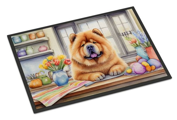 Decorating Easter Chow Chow Doormat Front Door Mat Indoor Outdoor Rugs For Entryway, Non Slip Washable Low Pile, 24H X 36W_maomaolike.com