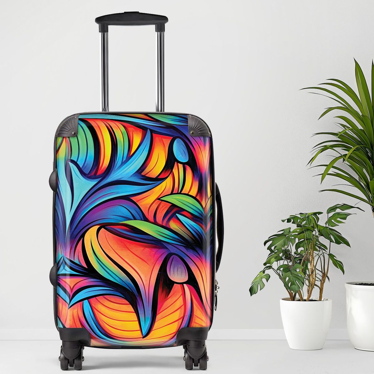 Graffiti Luggage, 20/24/28 Inch Luggage, Carry-On, Custom Luggage, Luggage Set, Suitcase, Travel, Vacation, Cabin Suitcase, Custom Suitcase, Personalized Luggage_maomaolike.com