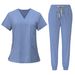Women's beauty salon work clothes operating room scrub suit hand washing clothes short-sleeved doctor elastic scrub suit_maomaolike.com
