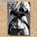 Karate Themed Painting Poster, Monochrome Black Belt Karate Practitioner Fist Stance Poster, Motivational Martial Arts Wall Art For Home Gym, Dojo_maomaolike.com