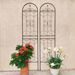 2 Pack Metal Garden Trellis 86.7" X 19.7" Rustproof Trellis For Climbing Plants Outdoor Flower Support Black_maomaolike.com