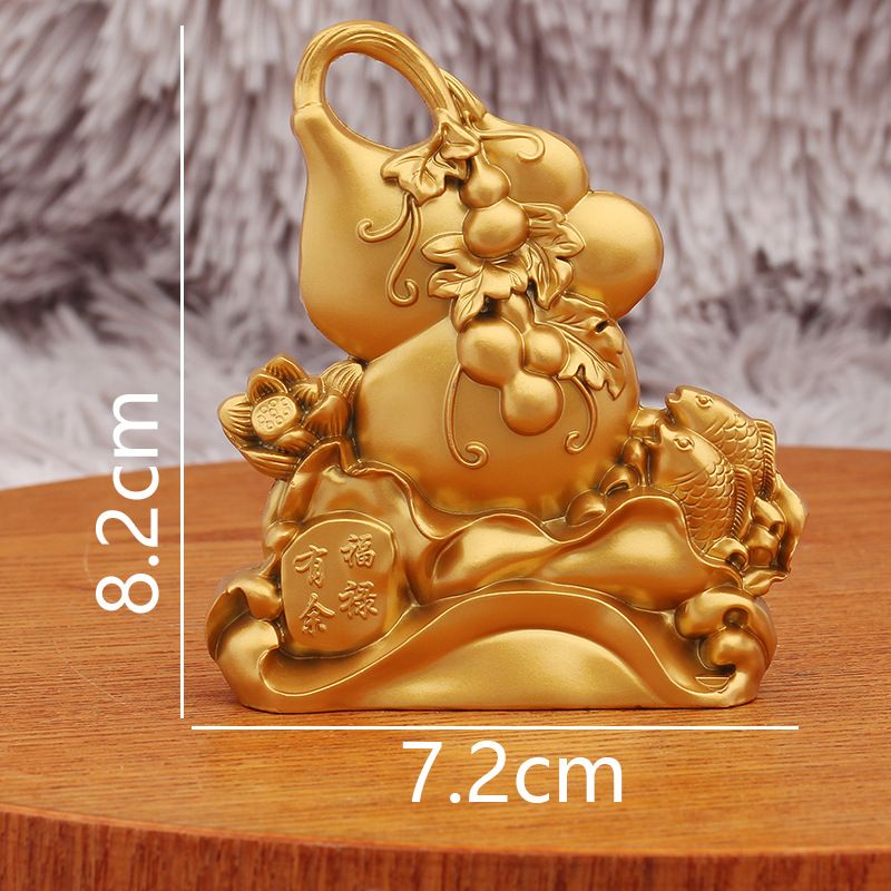 Gold-plated Fortune Gourd For Prosperity, Office Entrance, Wine Cabinet, Home Feng Shui Ornament, Metal Craft_maomaolike.com