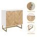 White And Gold Storage Cabinet With 2 Doors, Modern Buffet Sideboard Cabinet With Storage,Accent Cabinet For Living Room, Dining Room, Entryway_maomaolike.com