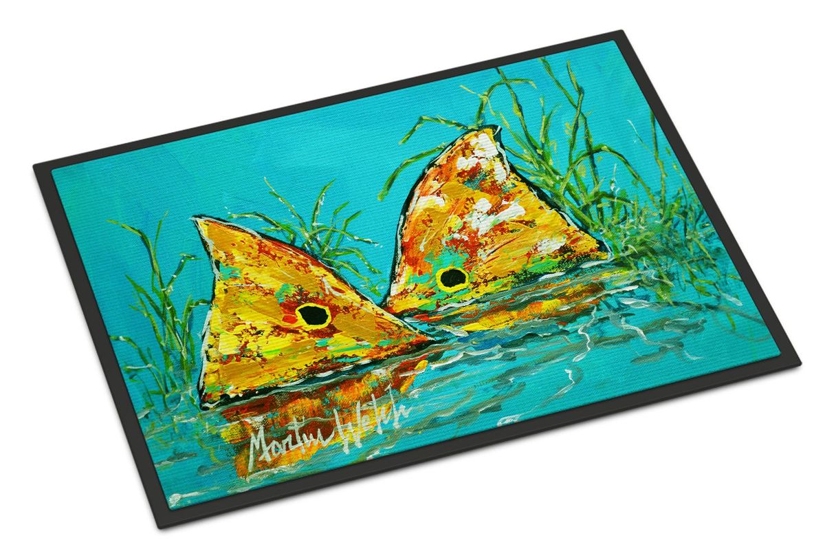 Side By Side Red Fish Doormat Front Door Mat Indoor Outdoor Rugs For Entryway, Non Slip Washable Low Pile, 24H X 36W_maomaolike.com