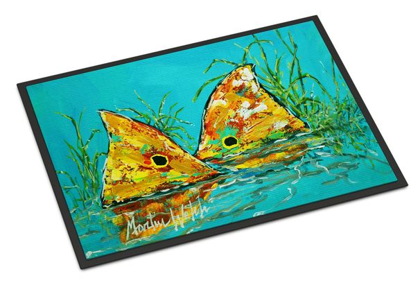 Side By Side Red Fish Doormat Front Door Mat Indoor Outdoor Rugs For Entryway, Non Slip Washable Low Pile, 24H X 36W_maomaolike.com