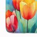Tulips In Watercolor Memory Foam Kitchen Mat Machine Washable Anti-Fatigue Mat Cushion Comfort Bath Mat Or Kitchen Rug_maomaolike.com