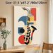Saxophone Themed Painting Poster, Vibrant Geometric Abstract Style Poster, Stylish Musical Artwork Ideal For Music Studios, Living Rooms And Cafes_maomaolike.com