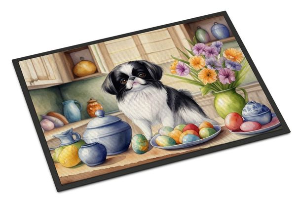 Decorating Easter Japanese Chin Doormat Front Door Mat Indoor Outdoor Rugs For Entryway, Non Slip Washable Low Pile, 24H X 36W_maomaolike.com