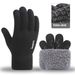 Anti Slip Double-layer Velvet Touch Screen Gloves For Men's Outdoor Knitted Warm Split Finger Gloves_maomaolike.com