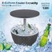 Outdoor Rattan Bar Table With Extendable Tabletop 8 Gal Capacity Drainage Hole For A Pool Party, Barbecue, Camping, Etc_maomaolike.com