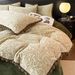 Class A Carved Milk Velvet Rabbit Fur Ball Four-Piece Set Light Luxury Style Three-Dimensional Coloring Burnout Cow_maomaolike.com